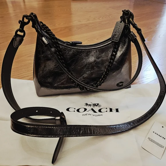 Coach Juliet Metallic Silver Bag - Picture 8 of 16